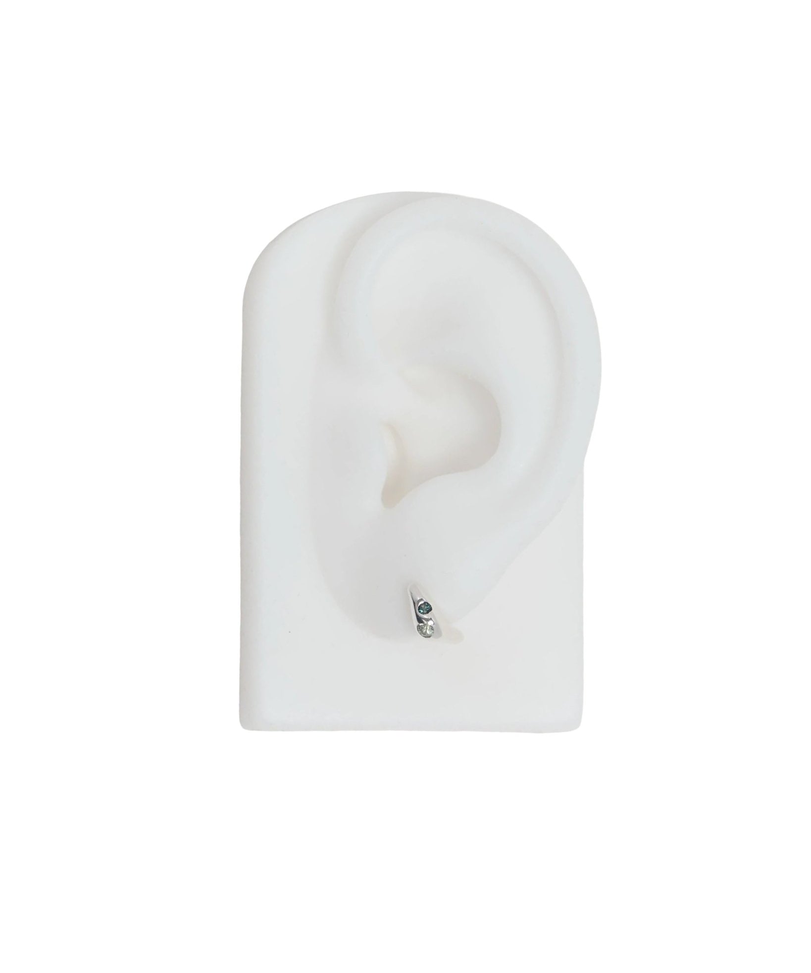 DEW Stud, Green Sapphire - Sterling Silver - LIKELIHOOD