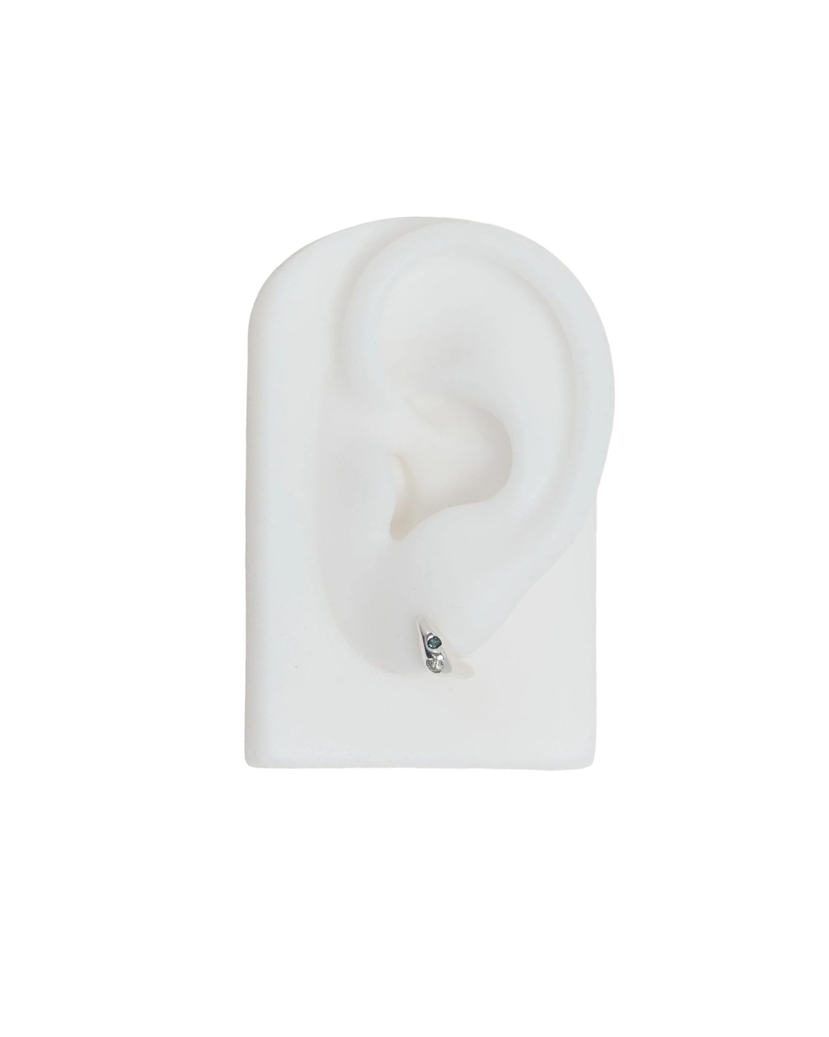DEW Stud, Green Sapphire - Sterling Silver - LIKELIHOOD