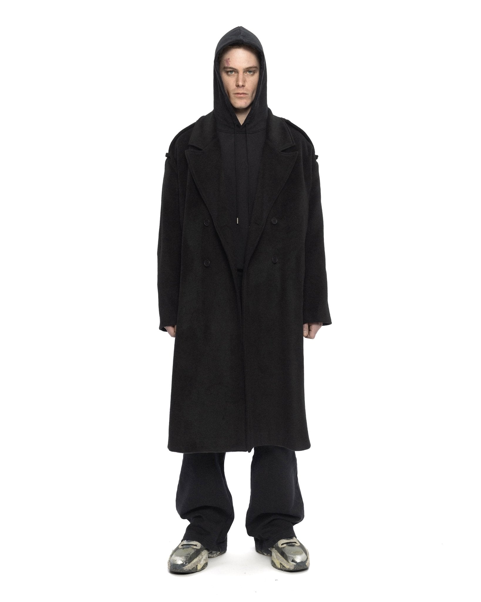 Double-Breasted Wool Coat Black - LIKELIHOOD