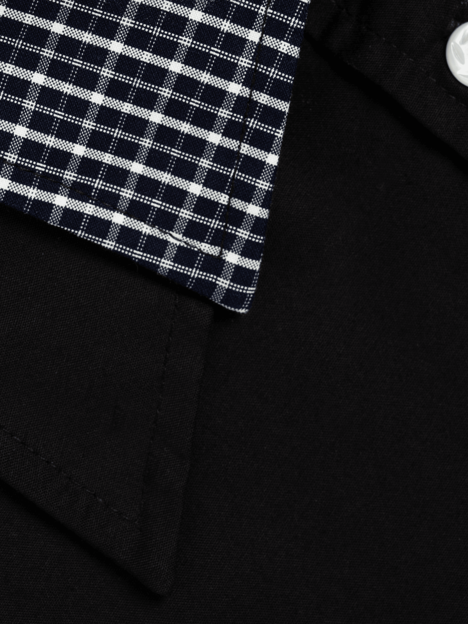 Double Collar Short Sleeve Shirt Black - LIKELIHOOD