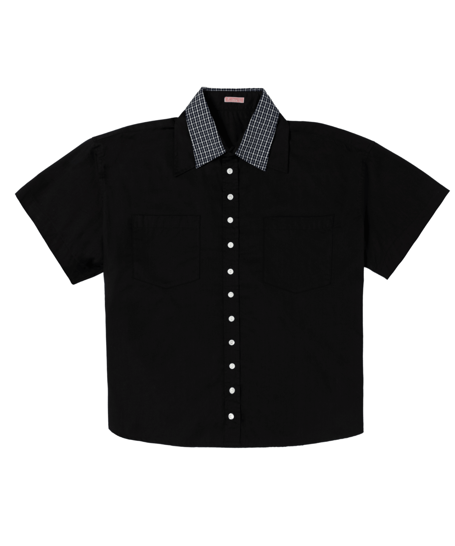 Double Collar Short Sleeve Shirt Black - LIKELIHOOD