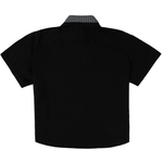 Double Collar Short Sleeve Shirt Black - LIKELIHOOD