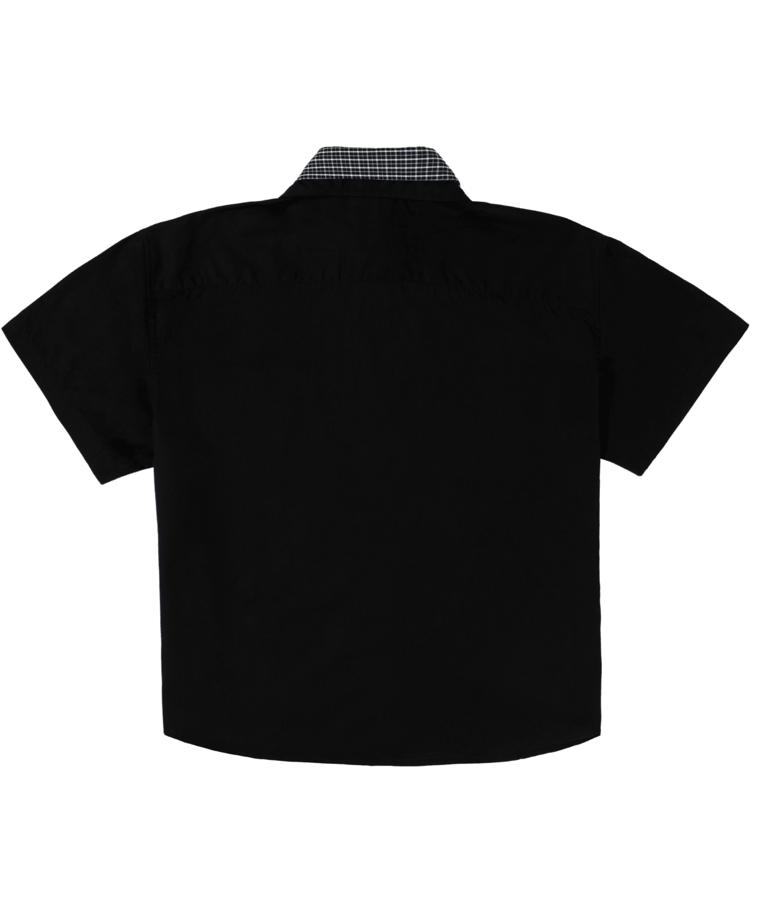 Double Collar Short Sleeve Shirt Black - LIKELIHOOD
