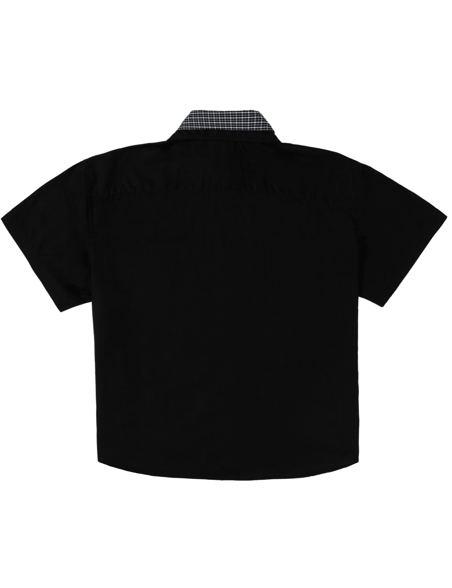 Double Collar Short Sleeve Shirt Black - LIKELIHOOD