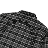 Embroidered Flannel Shirt Jacket Grey/Black - LIKELIHOOD