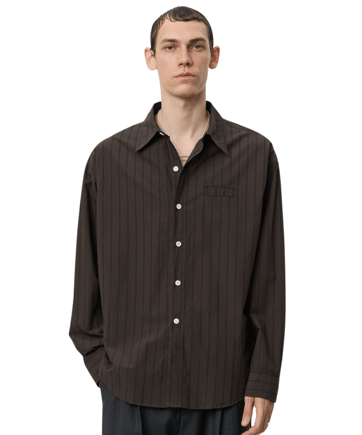 Essay Shirt Dark Brown Triple Stripe - LIKELIHOOD