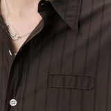 Essay Shirt Dark Brown Triple Stripe - LIKELIHOOD