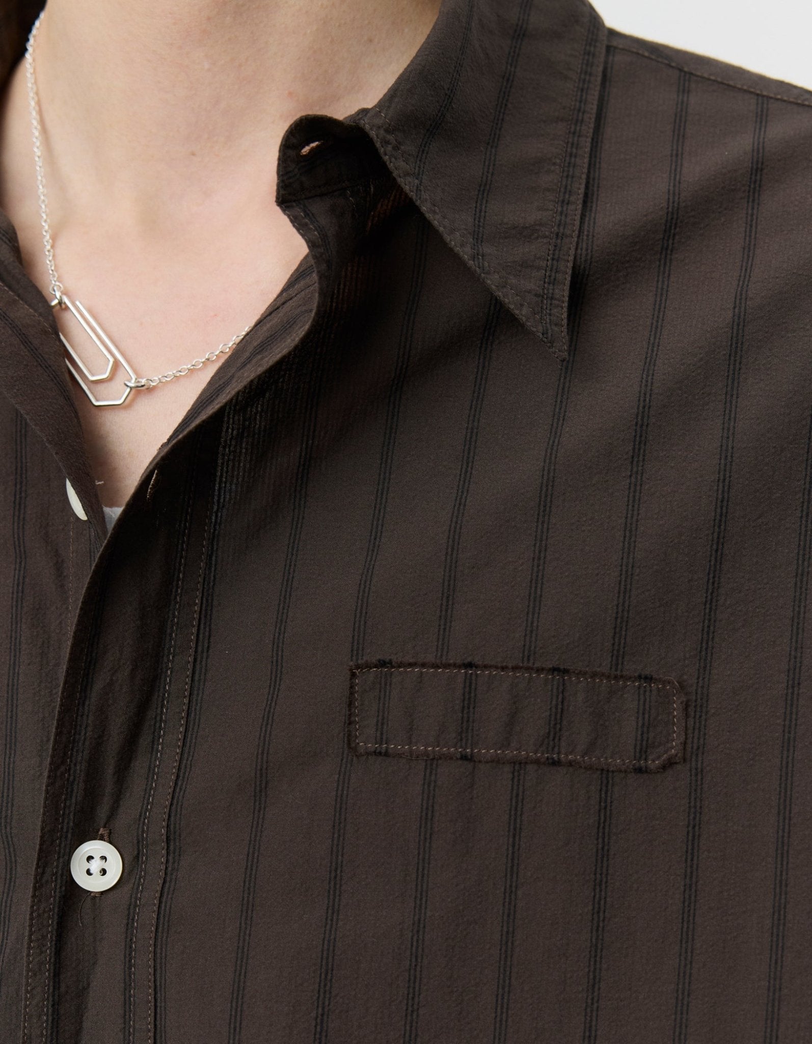 Essay Shirt Dark Brown Triple Stripe - LIKELIHOOD