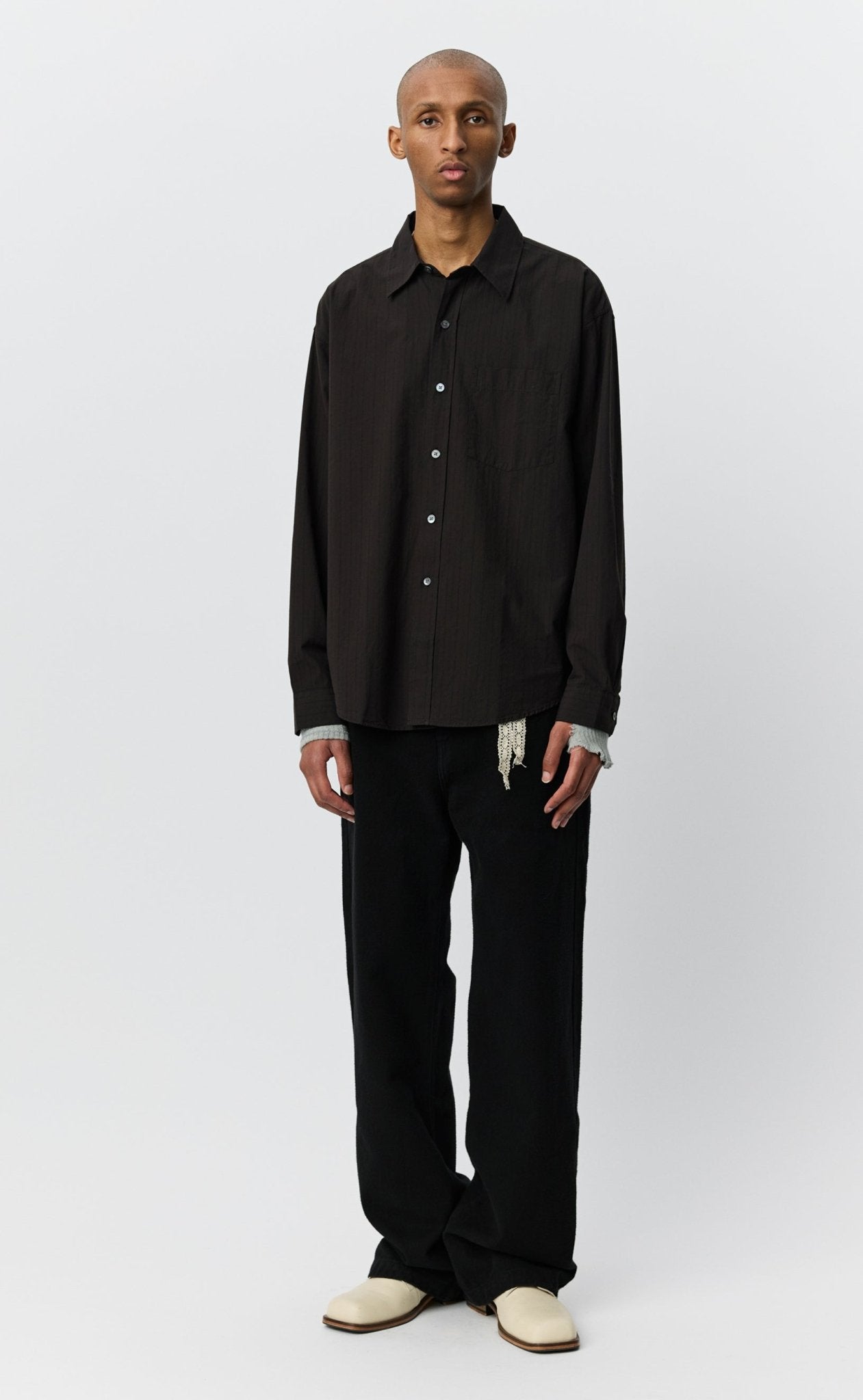 Executive Shirt Dark Brown Stripe - LIKELIHOOD