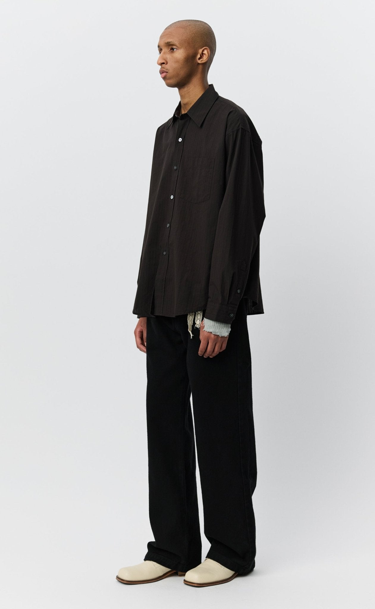 Executive Shirt Dark Brown Stripe - LIKELIHOOD