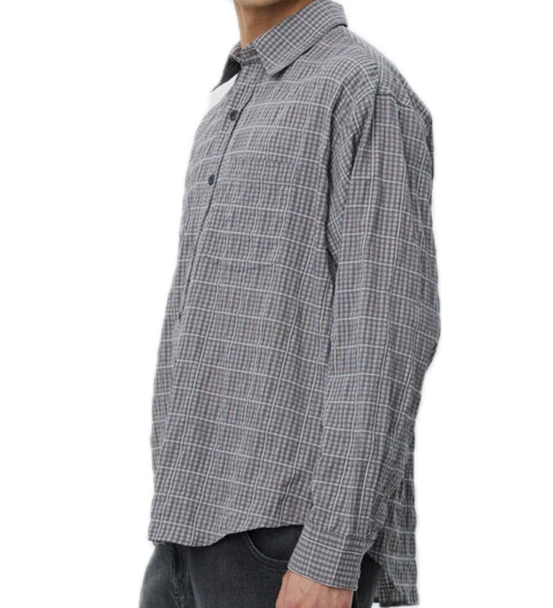 Executive Shirt Grey Textured Check - LIKELIHOOD