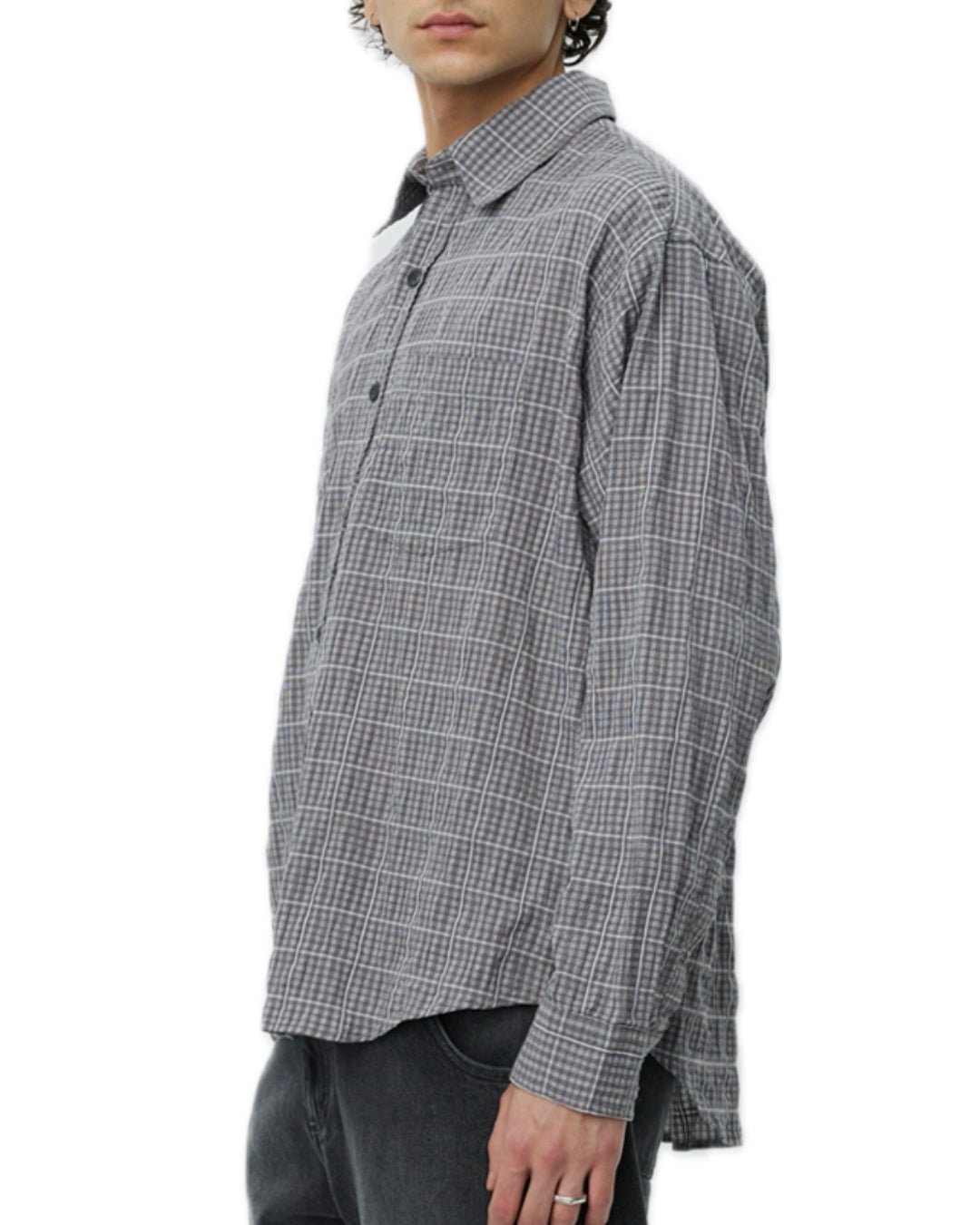 Executive Shirt Grey Textured Check - LIKELIHOOD