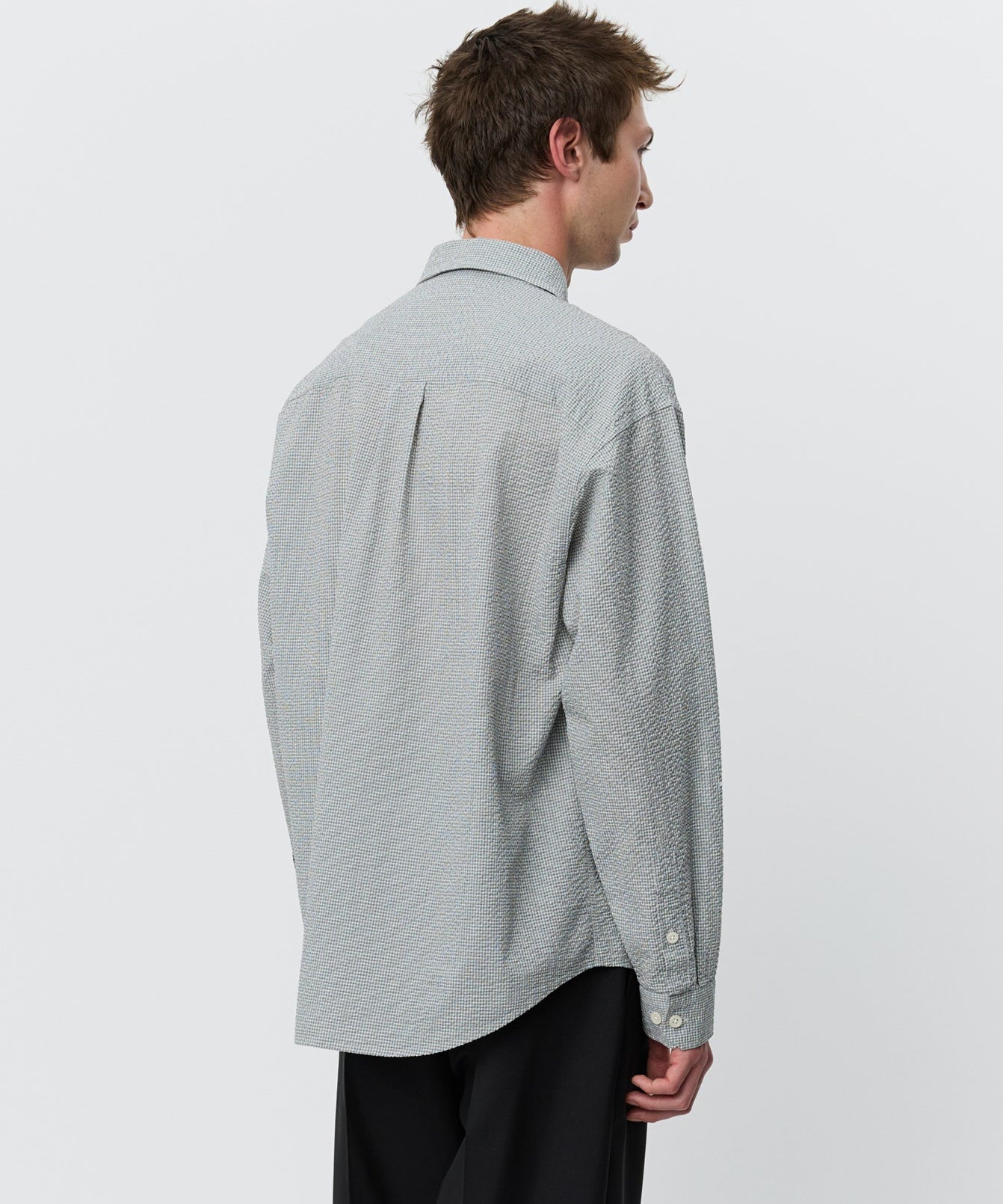 Executive Shirt Textured Bottle Grey Check - LIKELIHOOD