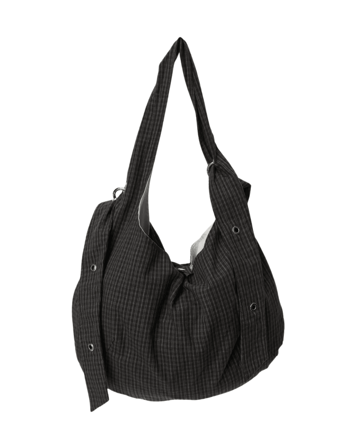 Eyelet Shoulder Bag Dark Linen Check - LIKELIHOOD