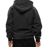 Faded Graphic Zip Hoodie Washed Black - LIKELIHOOD
