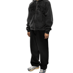 Faded Graphic Zip Hoodie Washed Black - LIKELIHOOD
