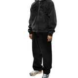 Faded Graphic Zip Hoodie Washed Black - LIKELIHOOD