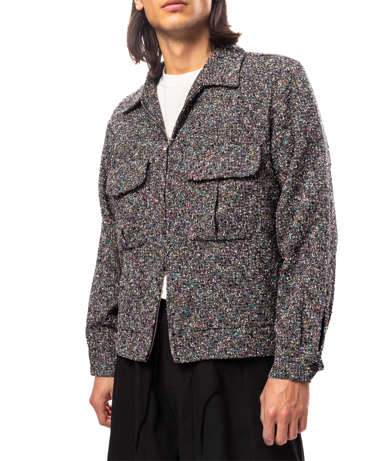 Sport Jacket - W/R/N/AC/PE Fancy Cloth Charcoal