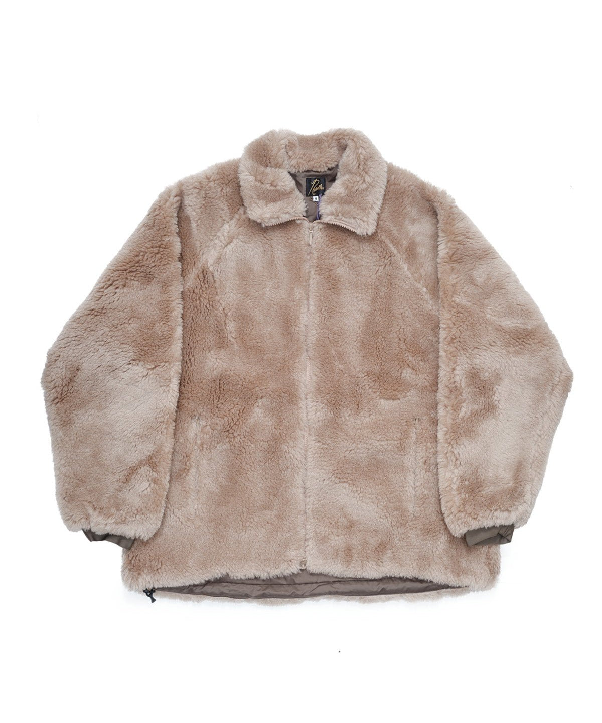 Faux Fur Jacket Acrylic Pile Beige - LIKELIHOOD