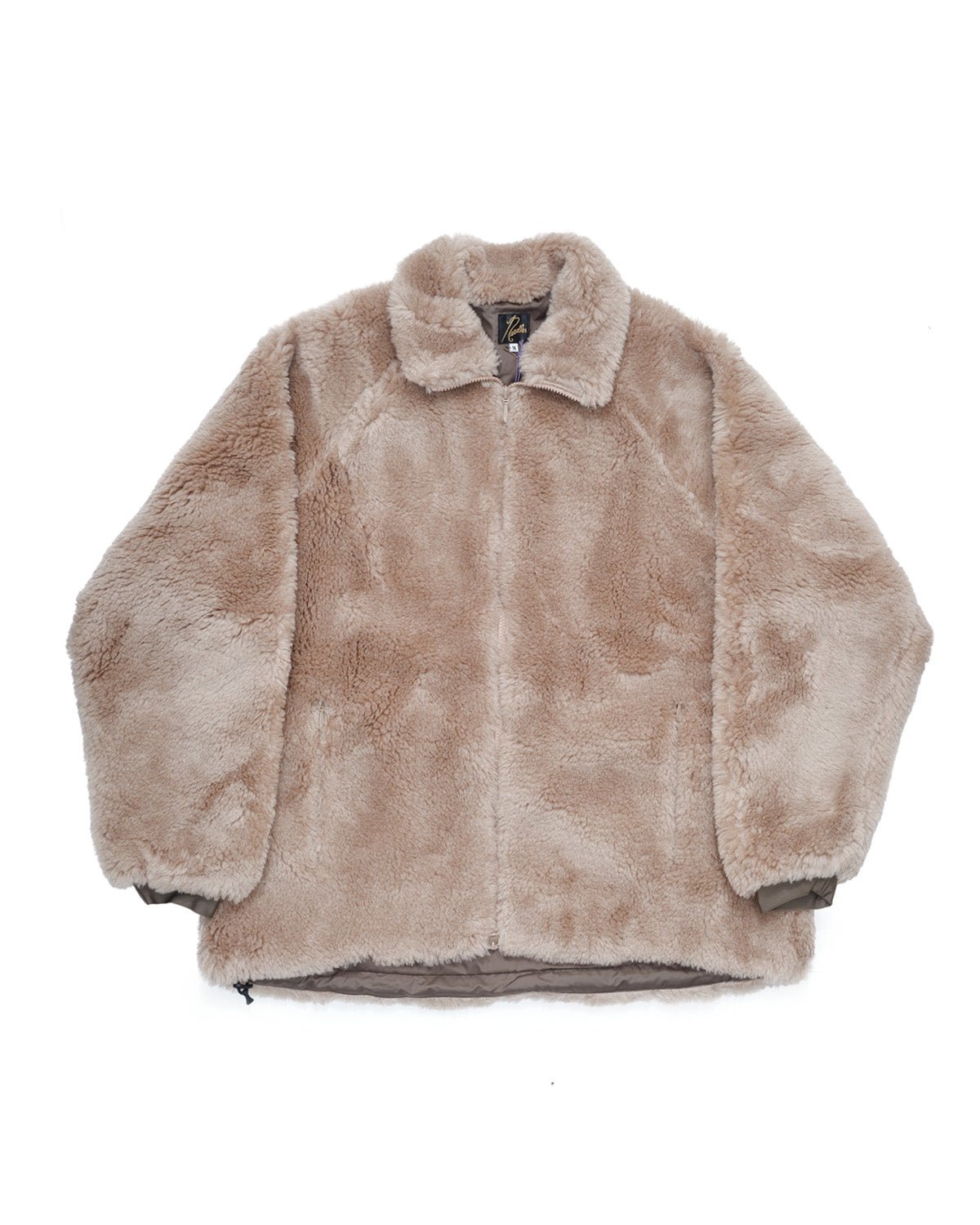 Faux Fur Jacket Acrylic Pile Beige - LIKELIHOOD