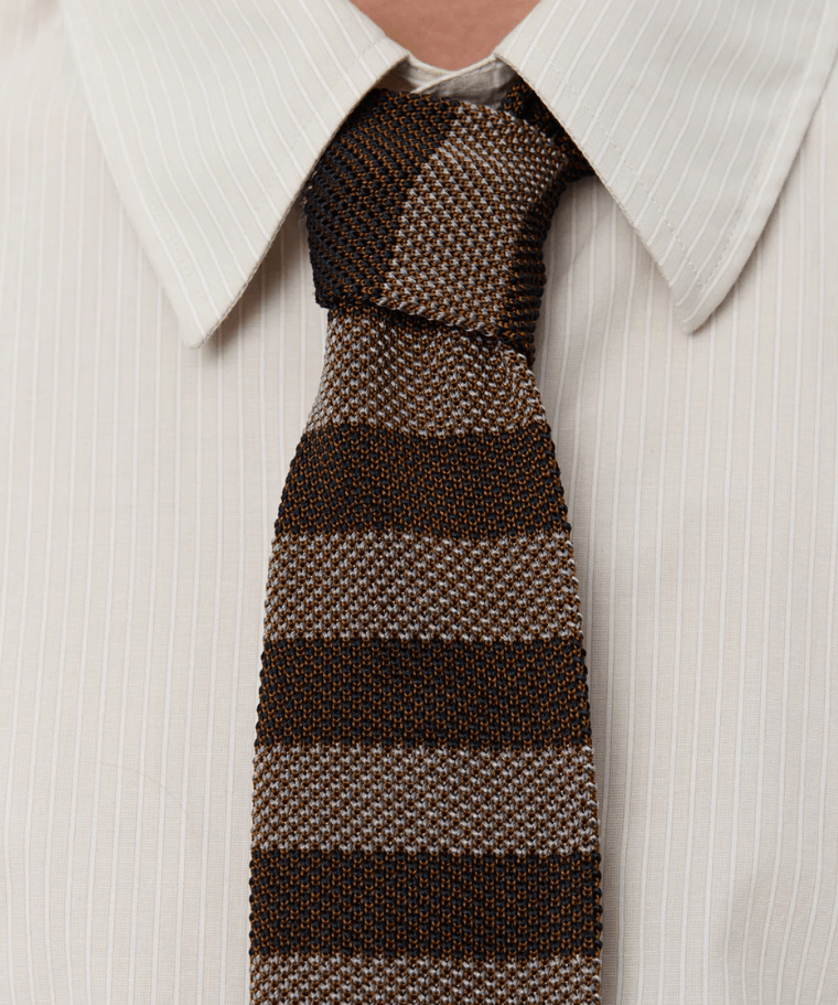 Formal Tie Brown Candy Stripe - LIKELIHOOD