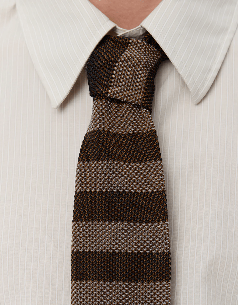 Formal Tie Brown Candy Stripe - LIKELIHOOD