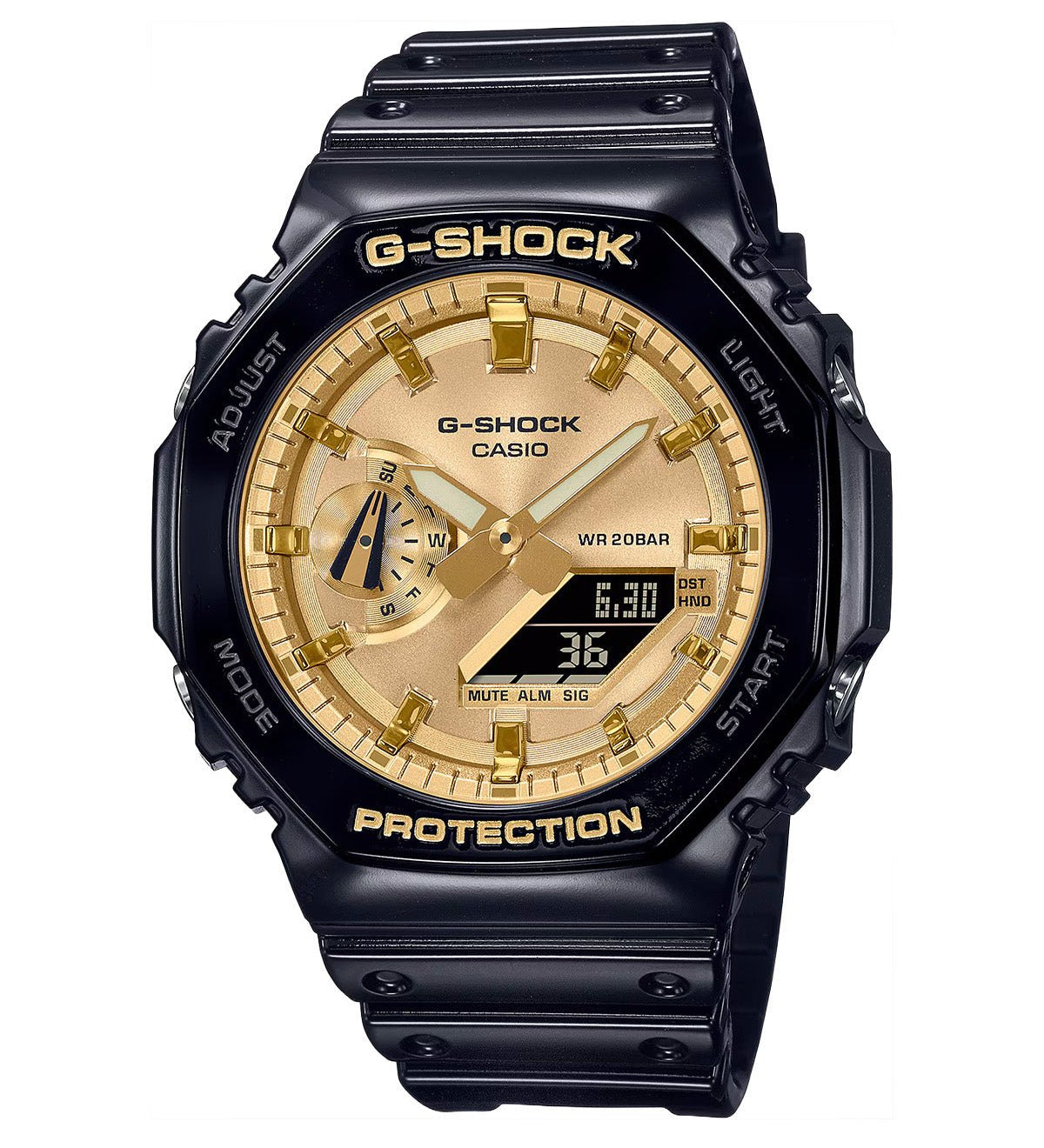 G - SHOCK Gold and Black Analog Digital Watch GA2100GB - 1A - LIKELIHOOD
