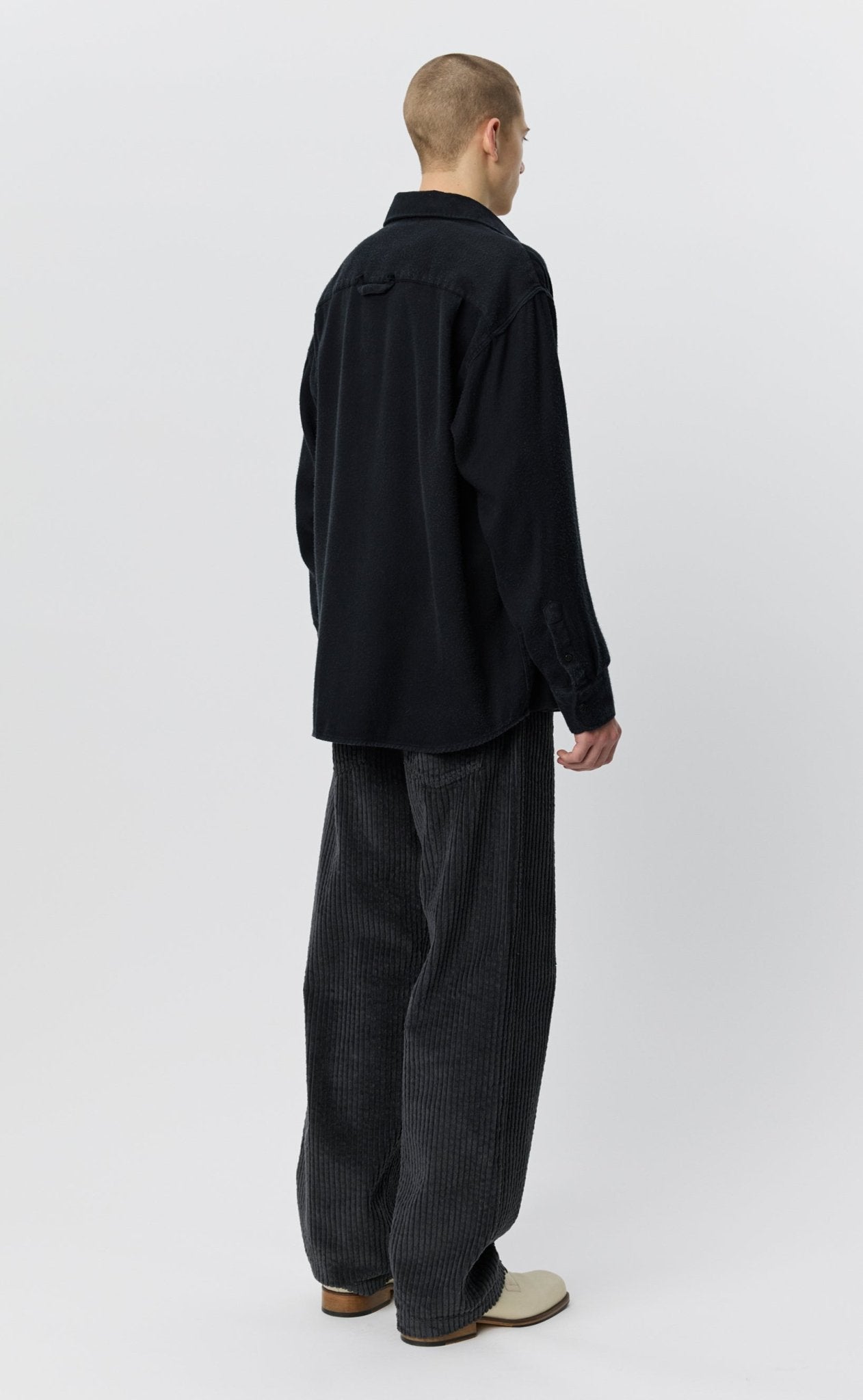 Gambler Shirt Black Fuzz Tencel - LIKELIHOOD