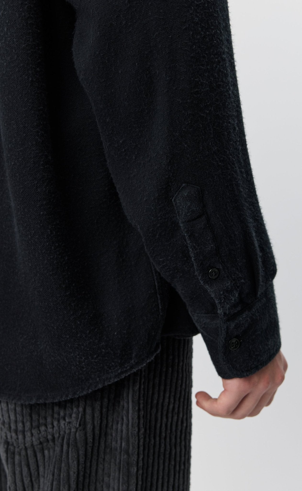 Gambler Shirt Black Fuzz Tencel - LIKELIHOOD
