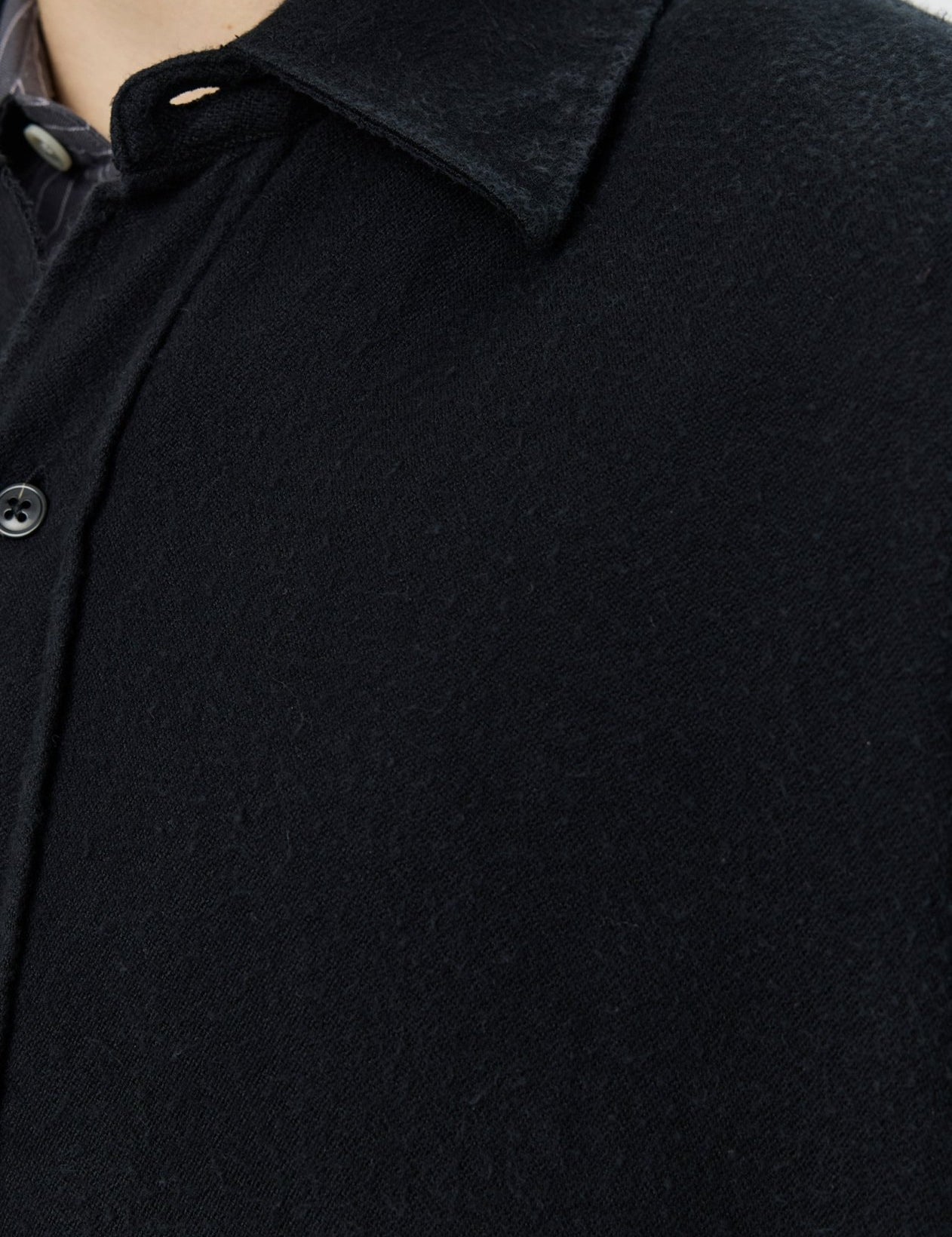 Gambler Shirt Black Fuzz Tencel - LIKELIHOOD
