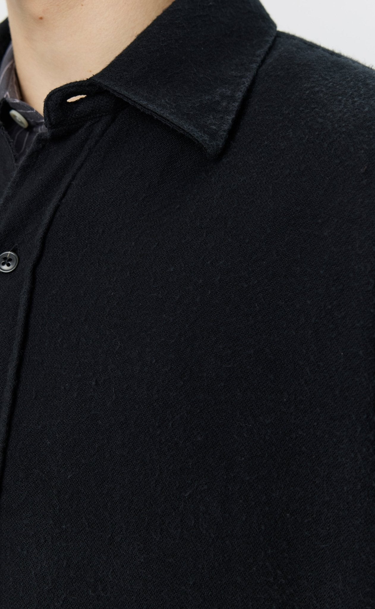Gambler Shirt Black Fuzz Tencel - LIKELIHOOD
