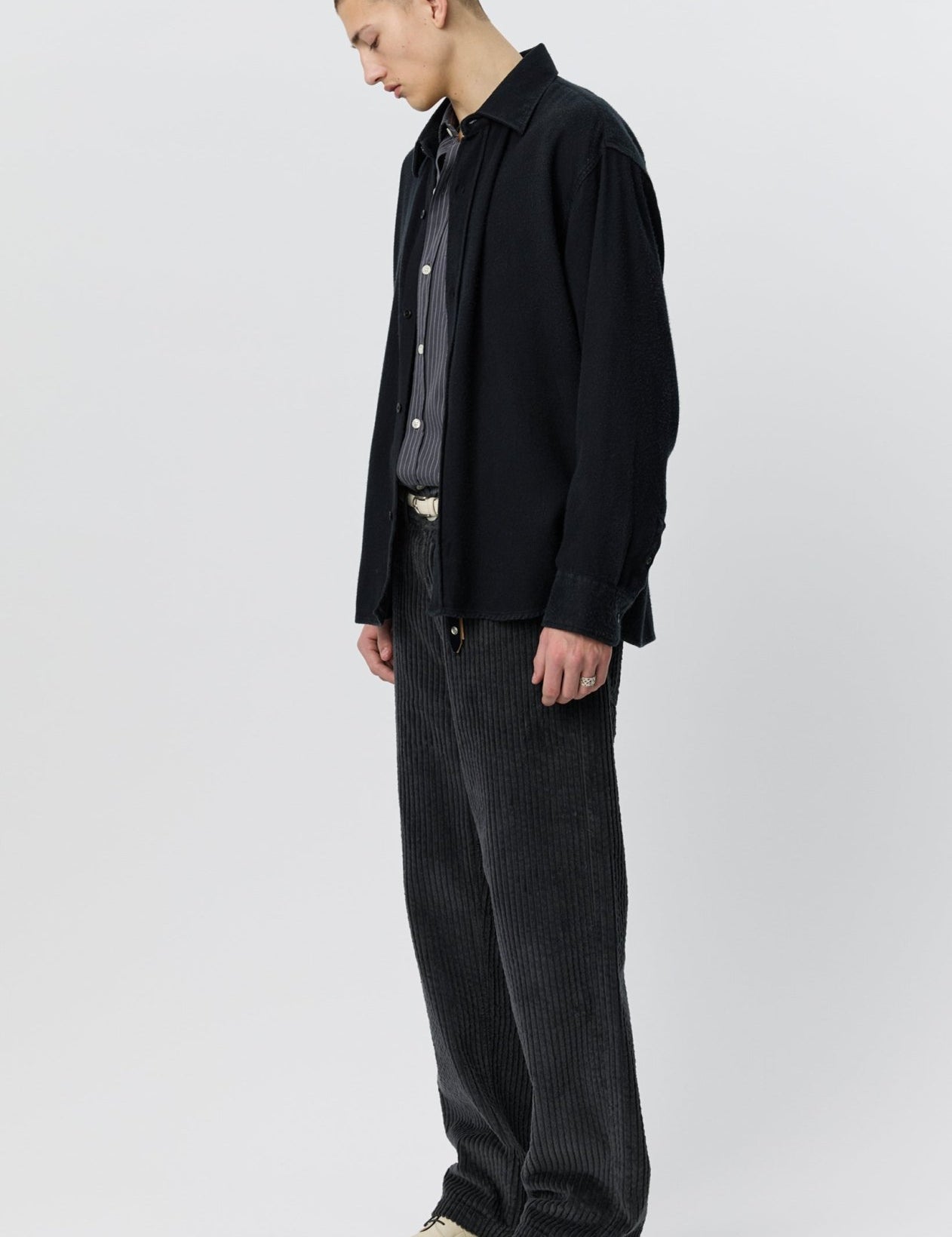Gambler Shirt Black Fuzz Tencel - LIKELIHOOD