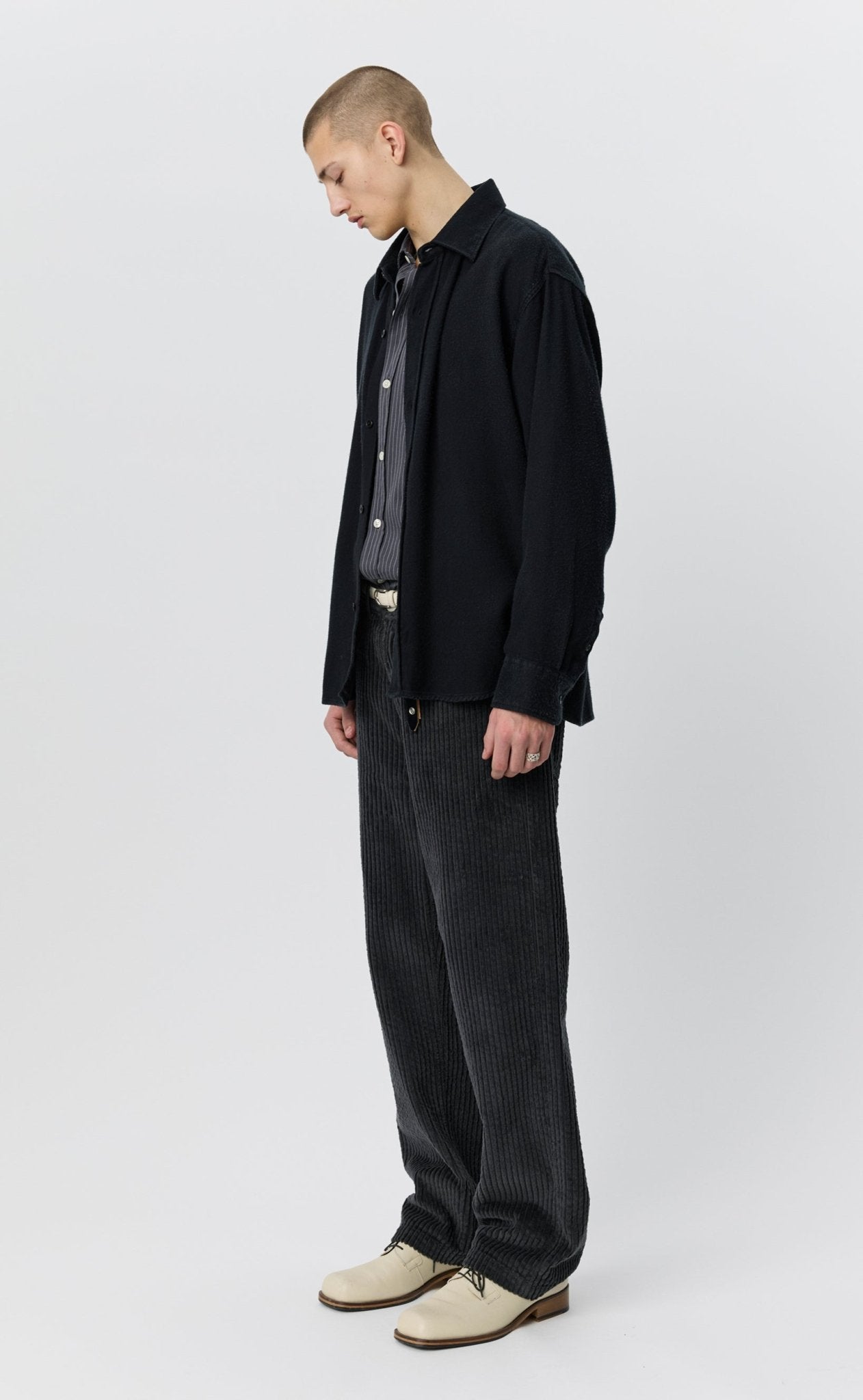 Gambler Shirt Black Fuzz Tencel - LIKELIHOOD