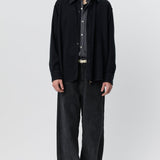 Gambler Shirt Black Fuzz Tencel - LIKELIHOOD