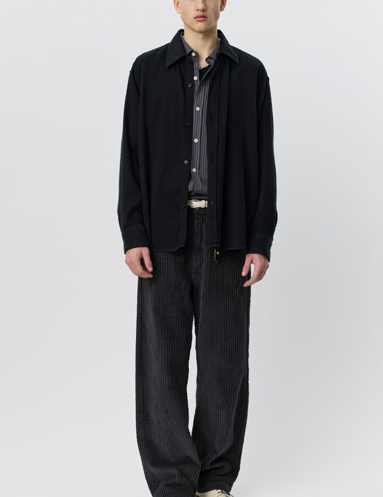 Gambler Shirt Black Fuzz Tencel - LIKELIHOOD