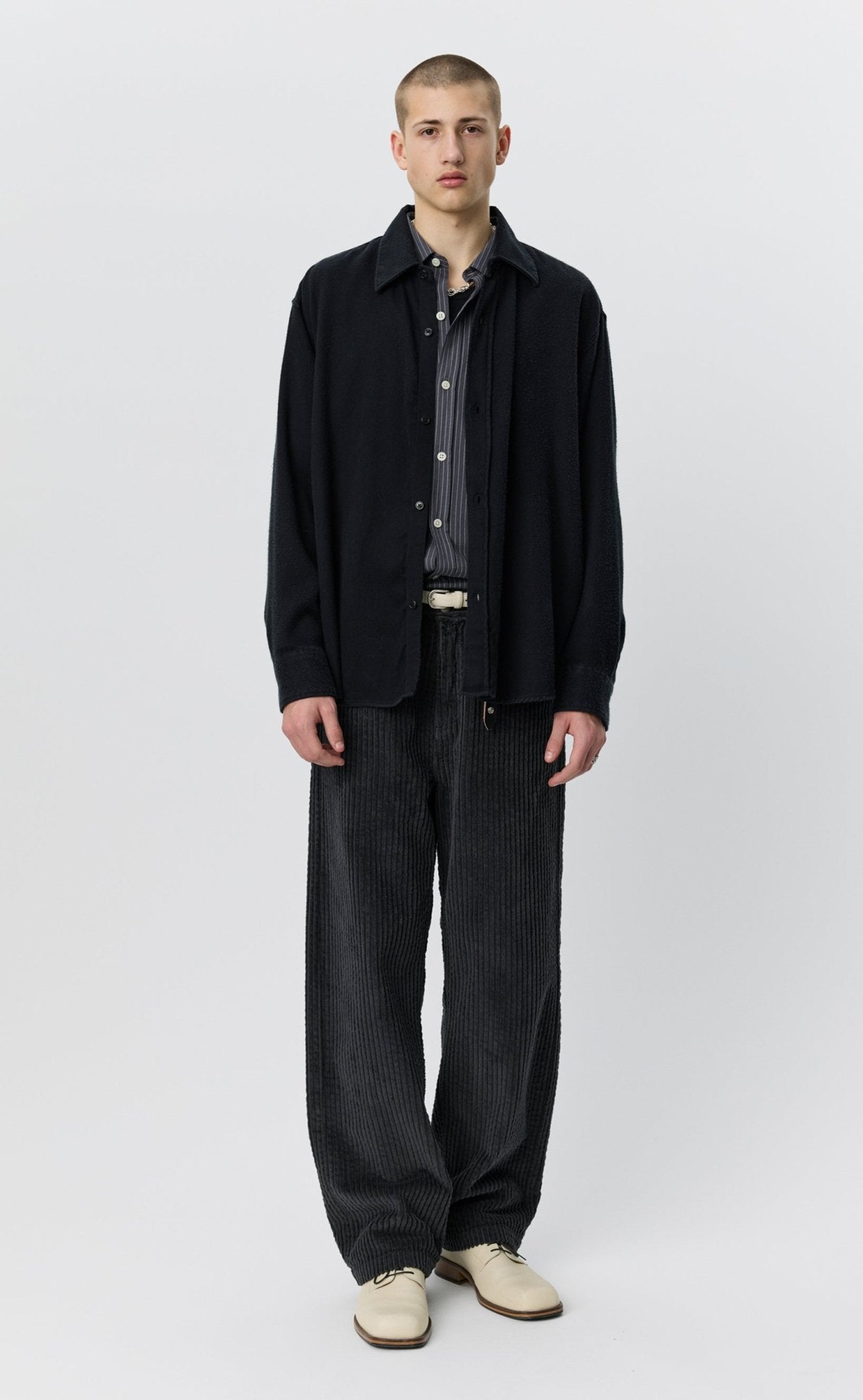 Gambler Shirt Black Fuzz Tencel - LIKELIHOOD