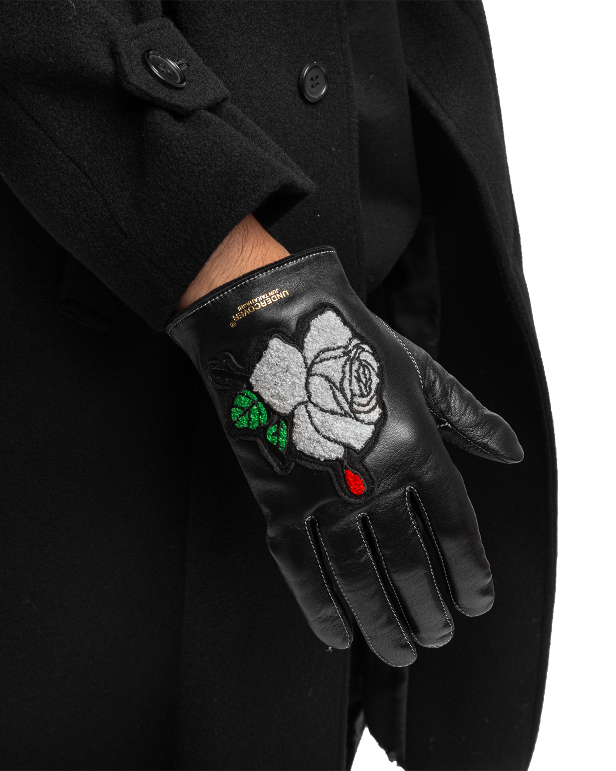 UC2C4G02-2 Rose Leather Gloves Black