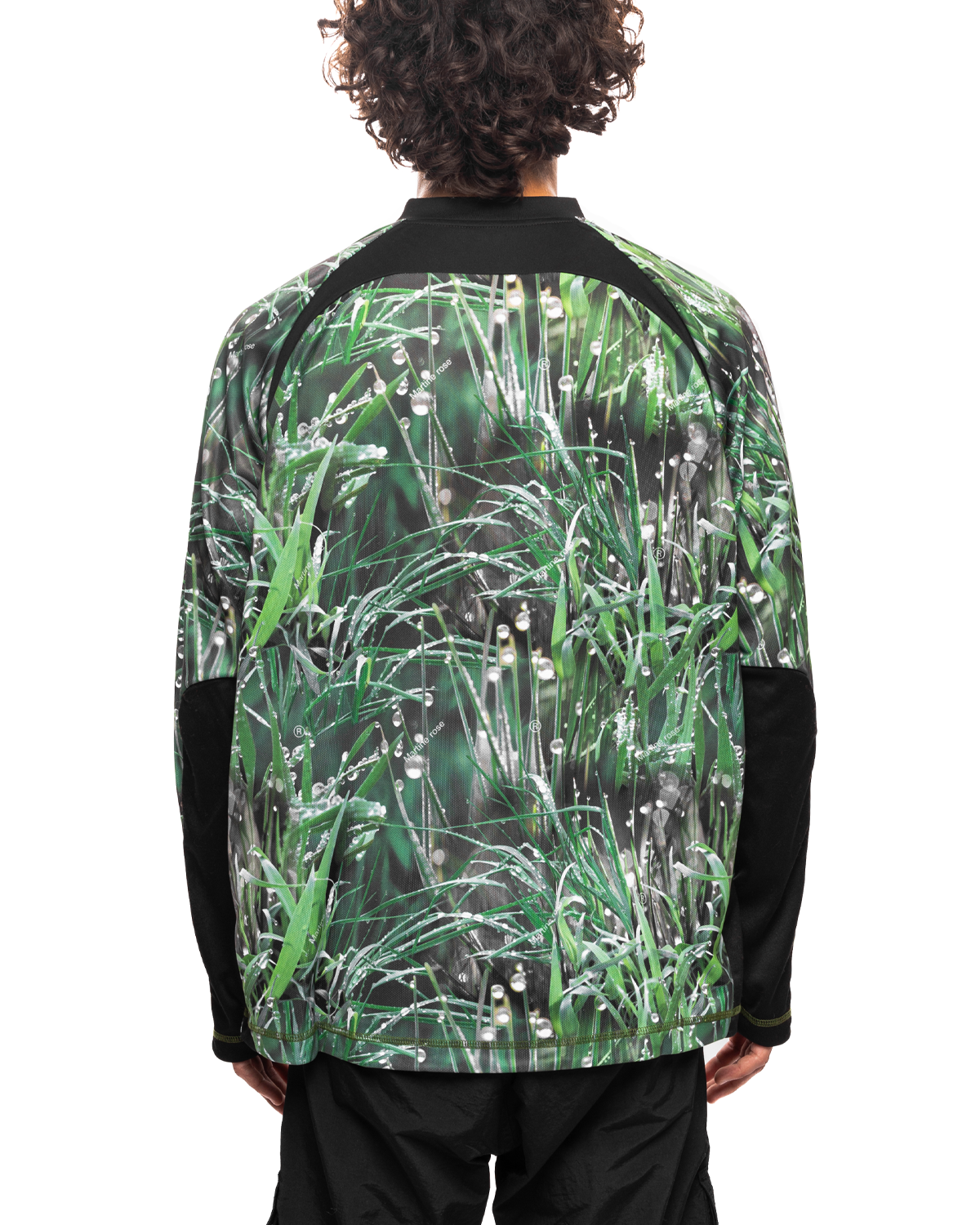 Paneled Football Top Grass Print / Black