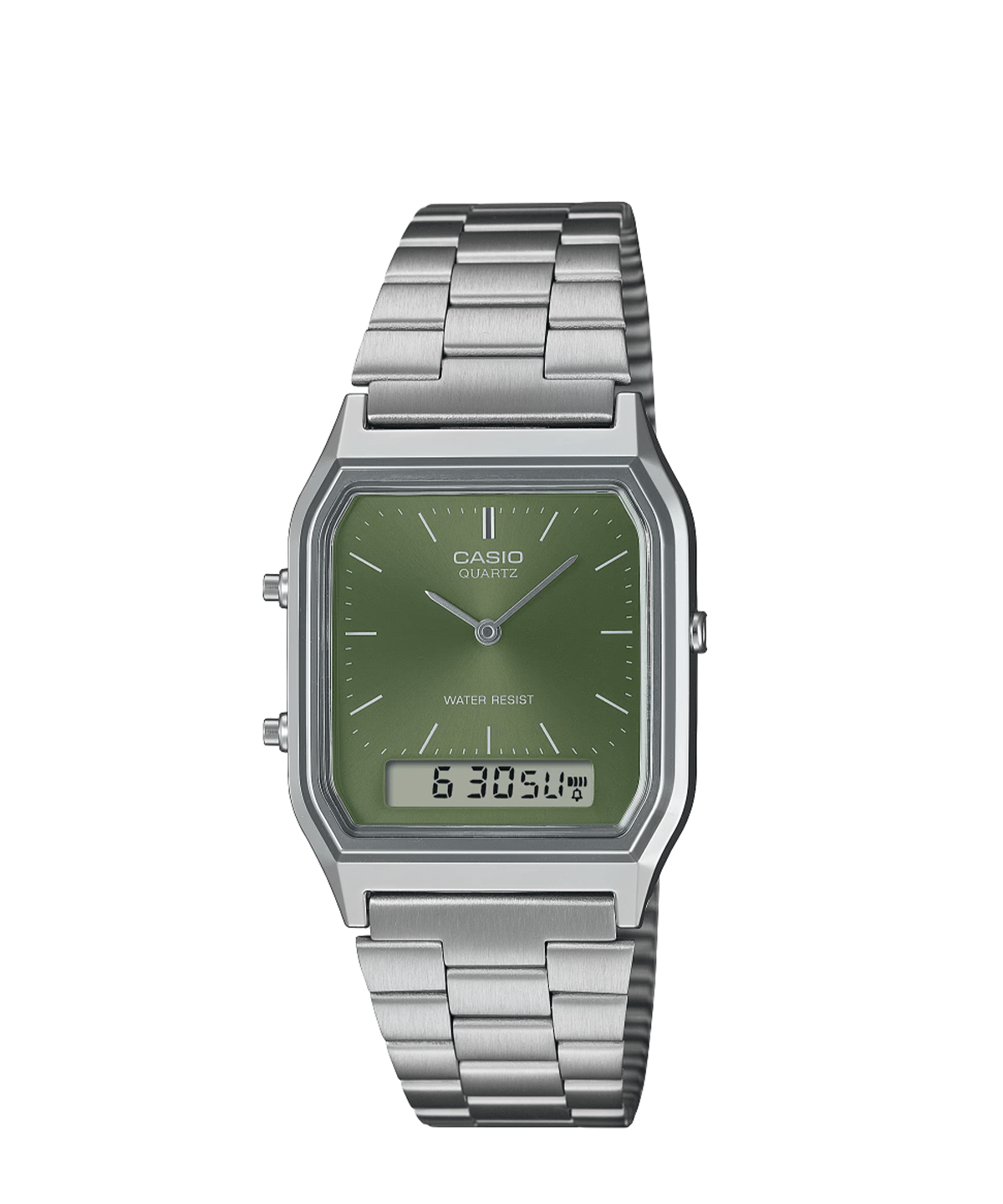 Green Vintage Silver Watch AQ230A - 3A - LIKELIHOOD