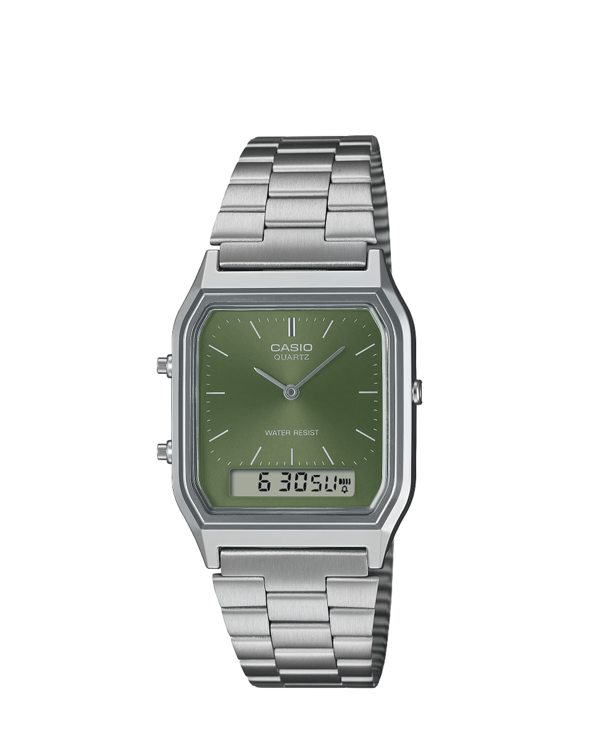 Green Vintage Silver Watch AQ230A - 3A - LIKELIHOOD