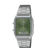 Green Vintage Silver Watch AQ230A - 3A - LIKELIHOOD