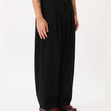 Herringbone Balloon Trousers Black