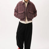 Herringbone Balloon Trousers Black