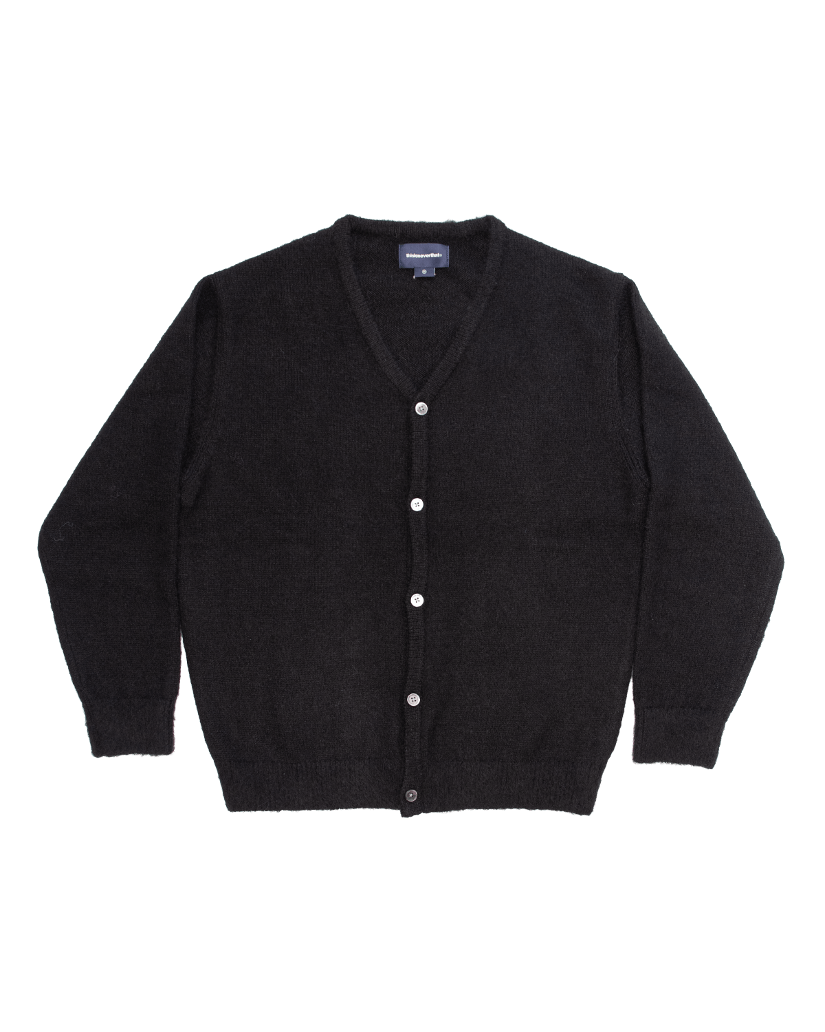 Hairy Knit Cardigan Black - LIKELIHOOD