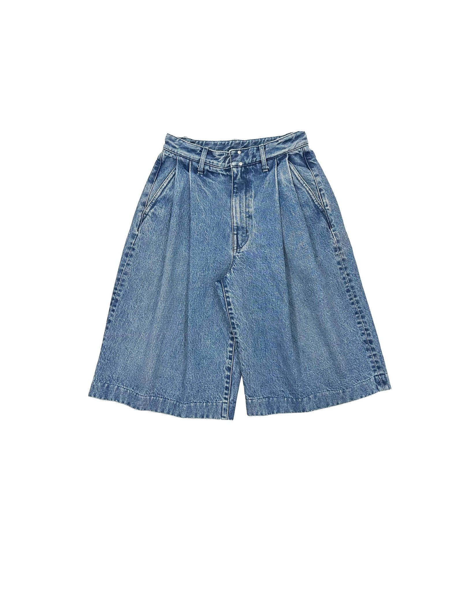 Hakama Jean Shorts Mid Blue - LIKELIHOOD