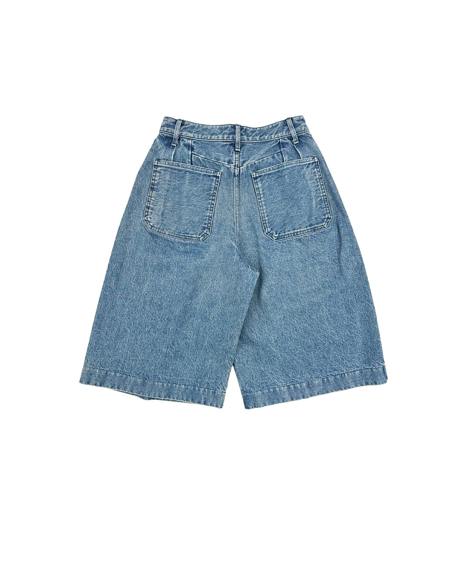 Hakama Jean Shorts Mid Blue - LIKELIHOOD