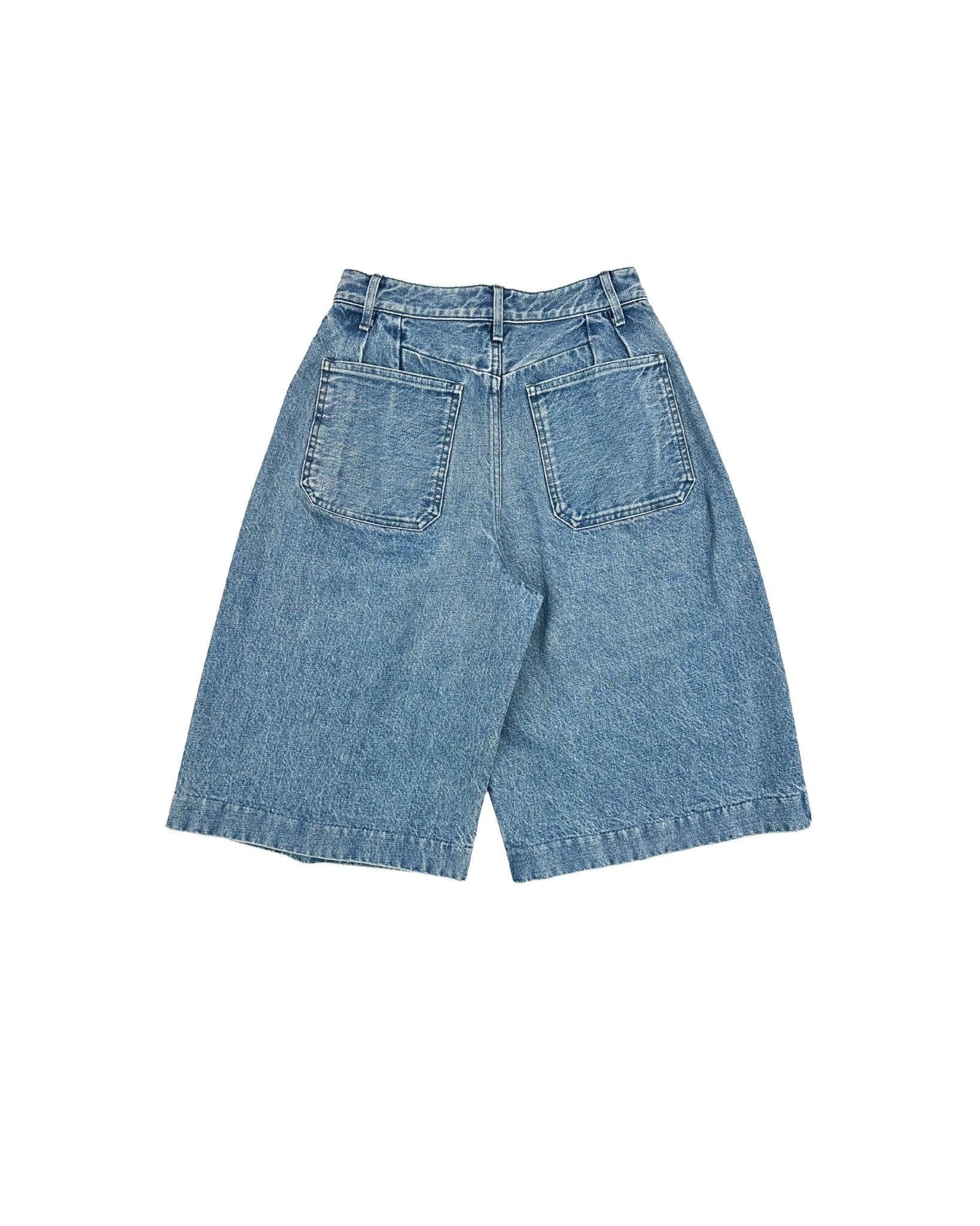 Hakama Jean Shorts Mid Blue - LIKELIHOOD
