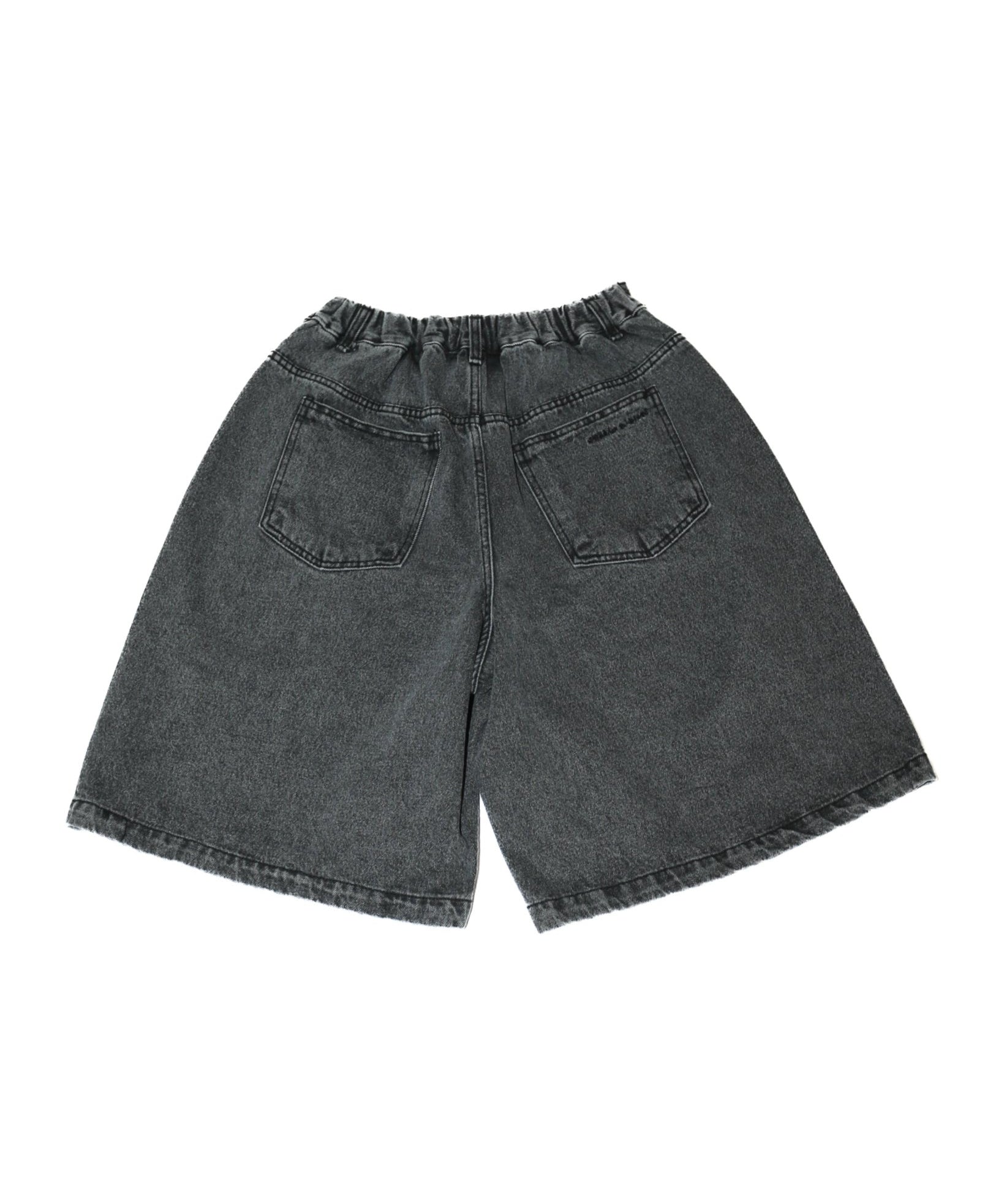 Half - dart Denim Shorts Black - LIKELIHOOD