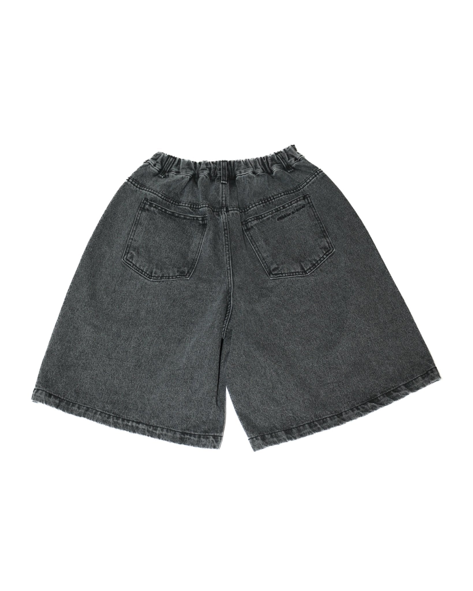 Half - dart Denim Shorts Black - LIKELIHOOD