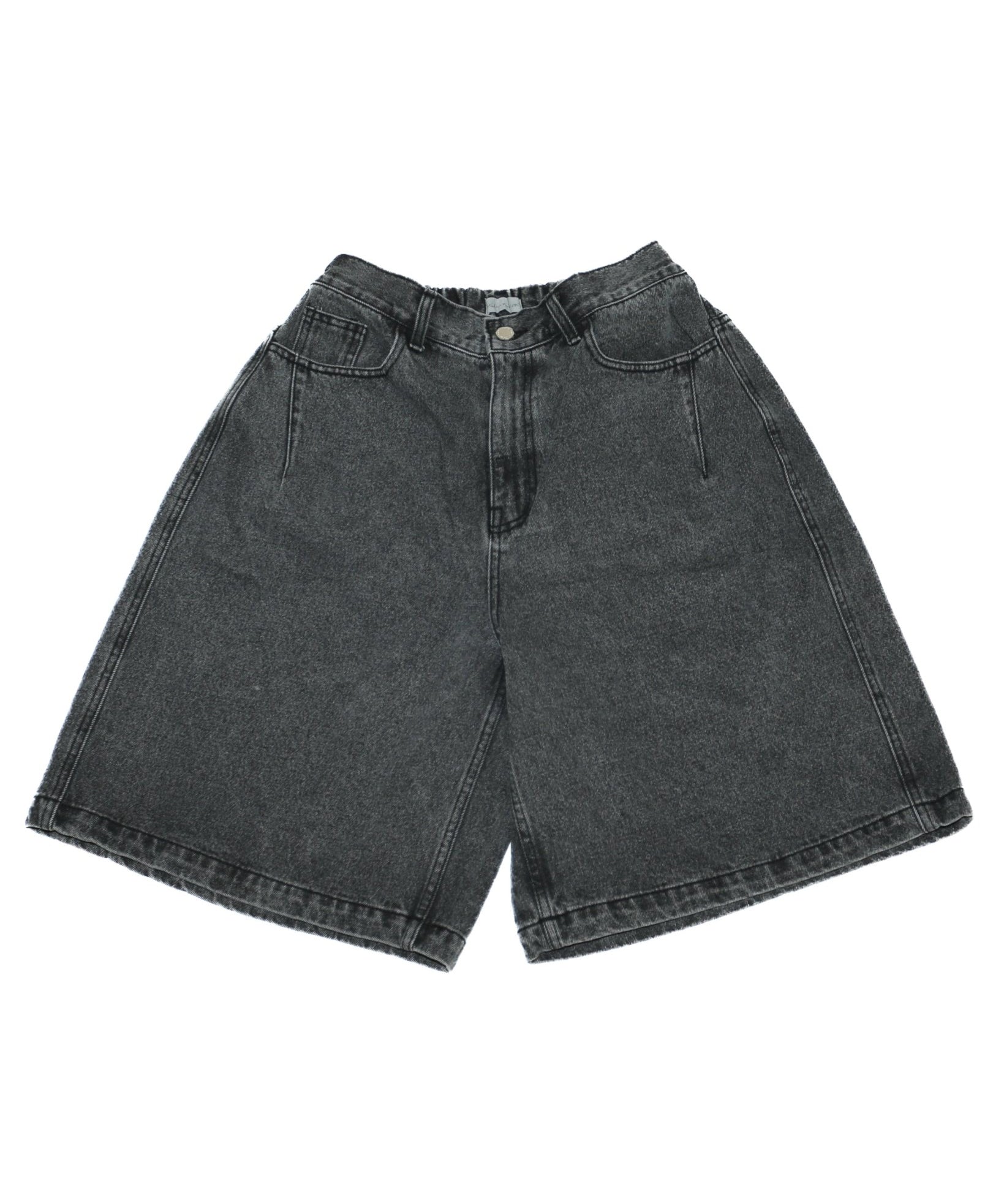 Half - dart Denim Shorts Black - LIKELIHOOD